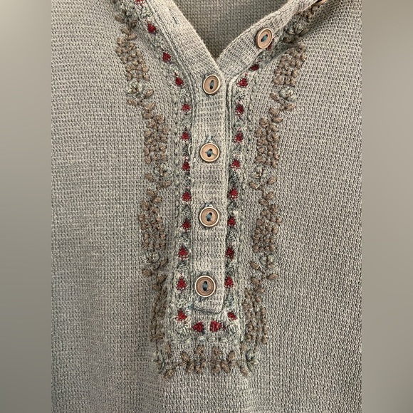 LUCKY BRAND Embroidered Thermal Henley Small - Picture 4 of 5